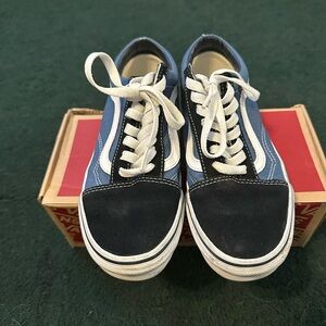 Blue and Black Old Skool Vans Sneakers
